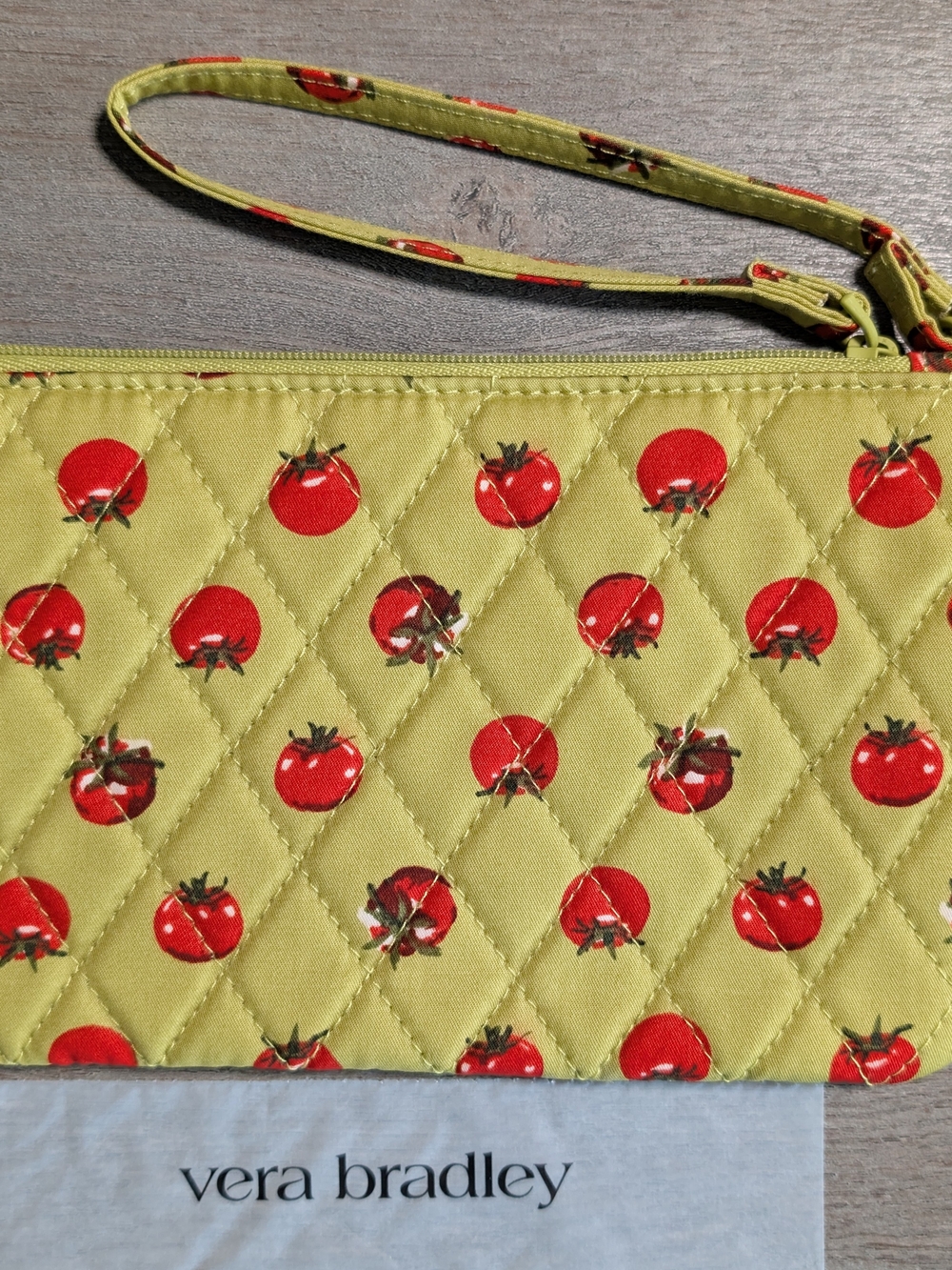 Vera Bradley Yellow Tomato Quilted Wristlet